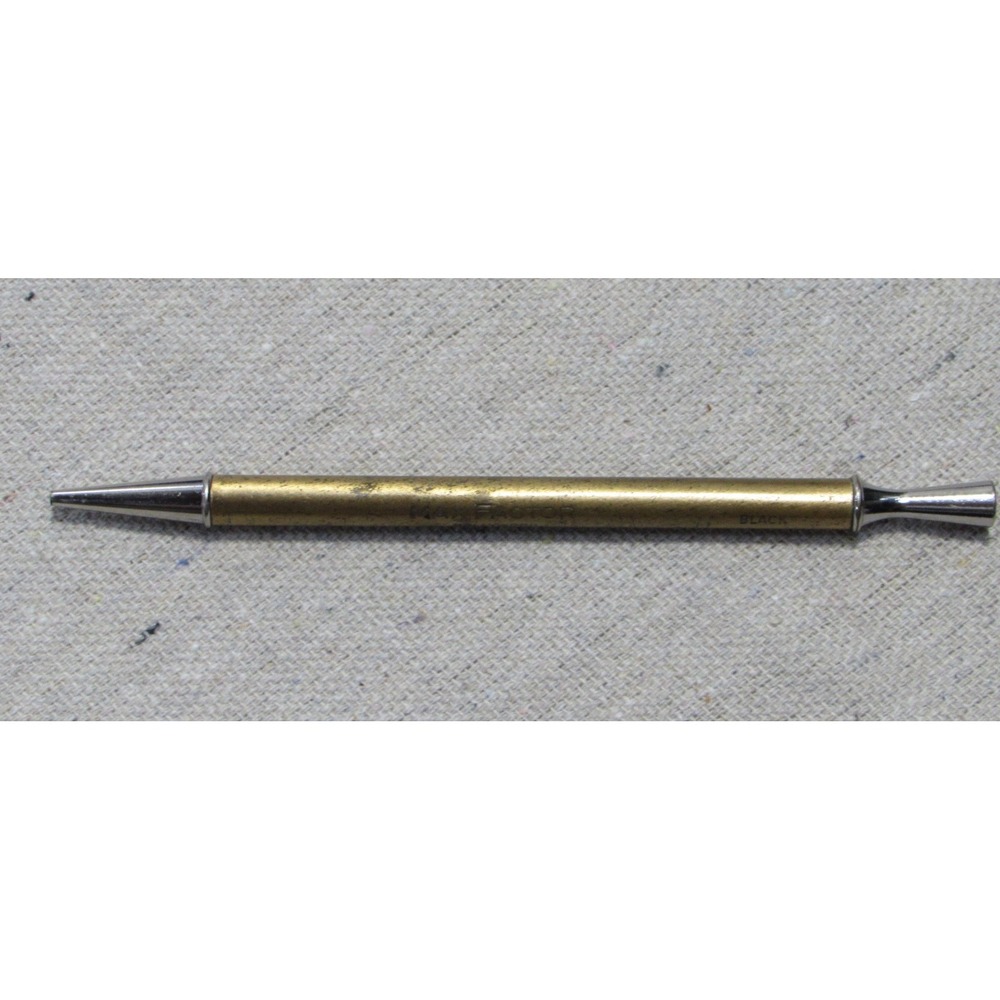 Vtg Max Factor Hollywood Fine Line Pencil Gold Tone Metal Black Liner Refillable